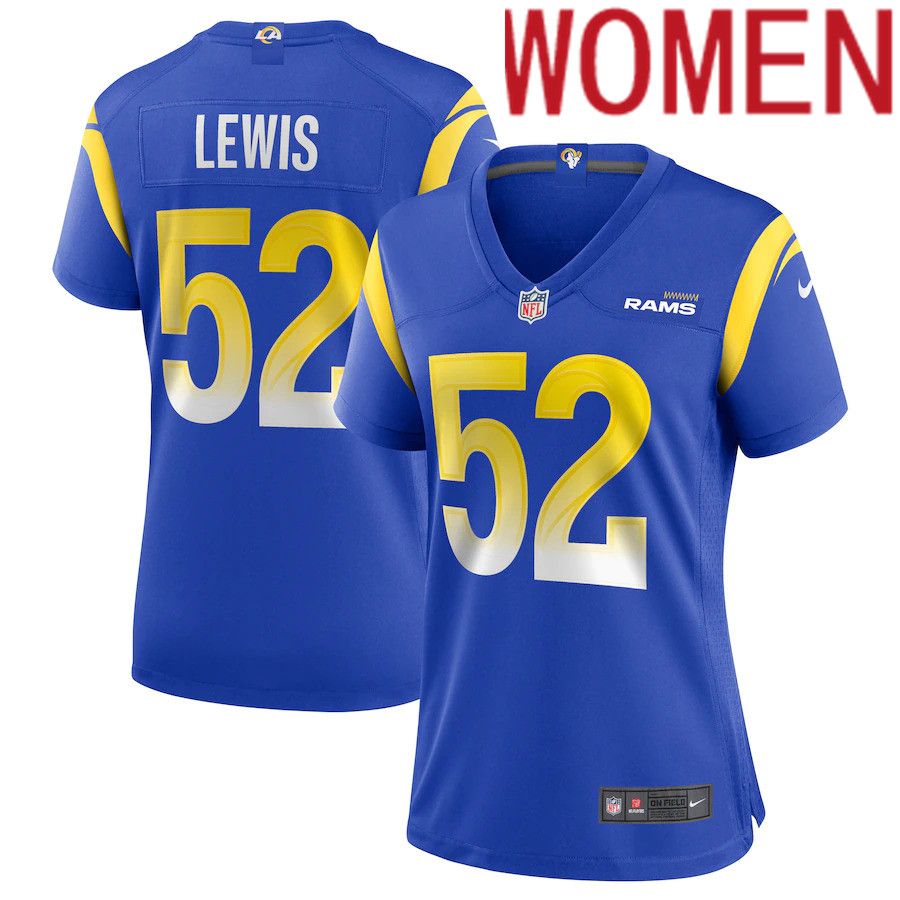 Women Los Angeles Rams #52 Terrell Lewis Nike Royal Game NFL Jersey